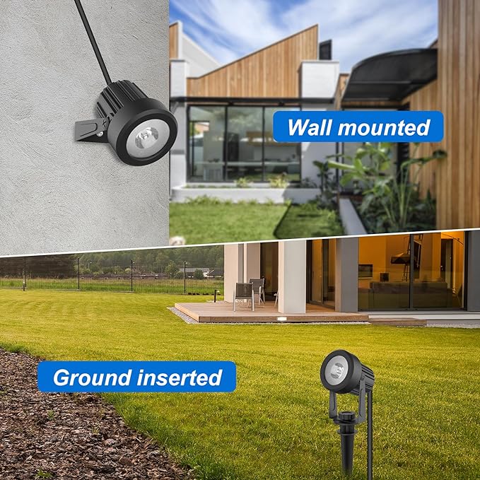 Solar Spot Lights Outdoor, Landscape Spotlights IP65 Waterproof 9.8ft Cable, Dusk to Dawn Solar Uplights for Tree Garden Yard Driveway Porch Walkway Pool (6-in-1, 3000K Warm White)