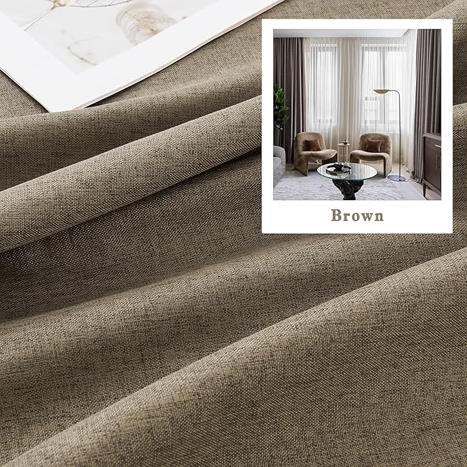 Blackout Curtains 108 Inch Extra Long Thermal Insulated Window Treatment Panels Room Darkening Blackout Drapes for Living Room Back Tab/Rod Pocket 50 x108 Inch,Chocolate Brown,2 Panels 9ft Tall