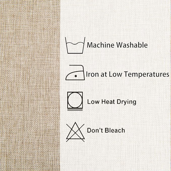 Hiasan Faux Linen Rectangle Tablecloth - Wrinkle and Stain Resistant Washable Table Cloth for Kitchen Dining Room Holiday Table Cover for Party Dinner, Beige, 60 x 120 Inch