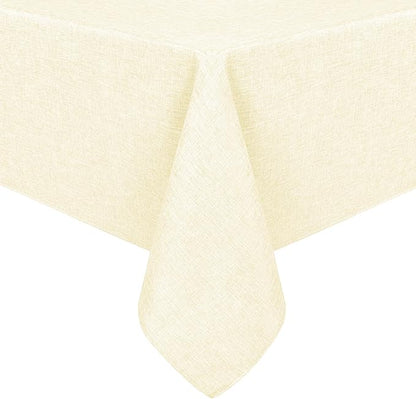 Hiasan Faux Linen Rectangle Tablecloth - Wrinkle and Stain Resistant Washable Table Cloth for Kitchen Dining Room Holiday Table Cover for Dinner, Champagne, 54 x 108 Inch
