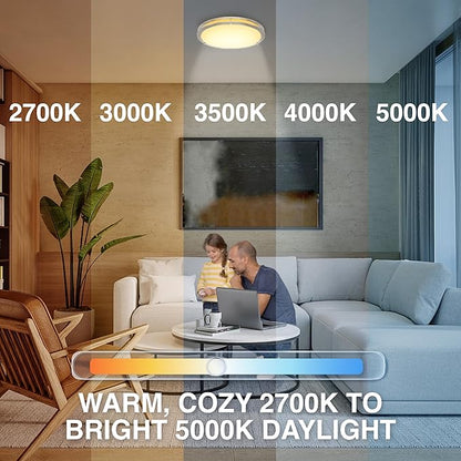 Sylvania 16" Saturn Ring LED Light Fixture, 35W, 5 Temperature Select, Dimmable, 2500 LMS, Brushed Nickel, for Family Rooms/Hallways/Kitchens/Bedrooms - 1 Pack (67229)