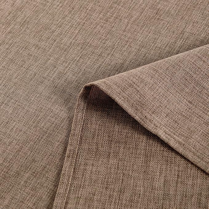 Hiasan Faux Linen Rectangle Tablecloth - Wrinkle and Stain Resistant Washable Table Cloth for Kitchen Dining Room Holiday Table Cover for Party Dinner, Khaki, 60 x 120 Inch