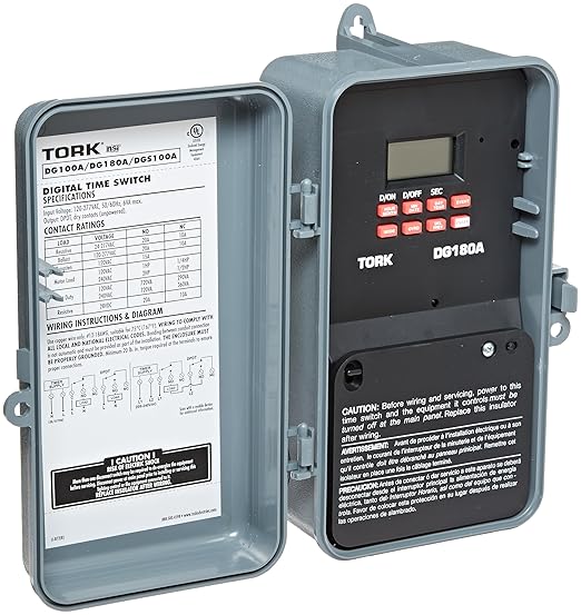 NSi DGS Series Signaling and Duty Cycle 24 Hour Time Switch with 1 Channel, 120-277 VAC 50/60 Hz Input Supply, DPDT Output Contact (DG180A)