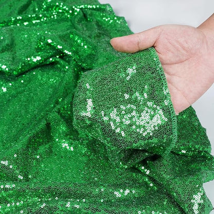 Poise3EHome Green Sequin Backdrop, 6FT x 8FT Sequin Photography Backdrop Curtain for Christmas St. Patrick's Day Party Decoration
