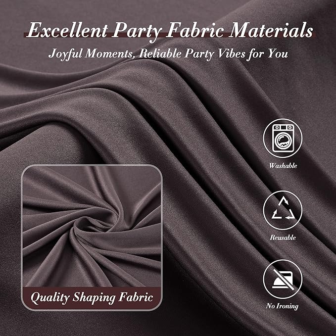 10 ft x 10 ft Wrinkle Free Brown Backdrop Curtain for Parties, Wedding Brown Photo Backdrop Drapes, Fabric 2 Panels 5x10ft for Baby Shower Photoshoot Engagement Birthday Photography Background