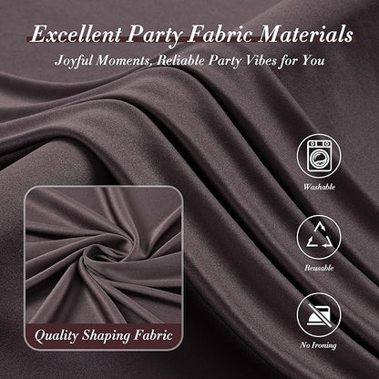 10 ft x 10 ft Wrinkle Free Brown Backdrop Curtain for Parties, Wedding Brown Photo Backdrop Drapes, Fabric 2 Panels 5x10ft for Baby Shower Photoshoot Engagement Birthday Photography Background