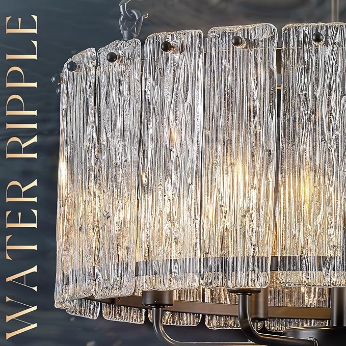 CATINER Black Drum Chandelier 6-Light Modern Crystal Glass Chandeliers 20" Luxury Ceiling Pendant Light Fixture for Entryway Foyer Dining Room Bedroom Kitchen