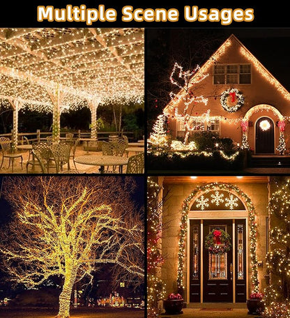 LIGHTOP Solar String Lights Outside Fairy Lights Outdoor Waterproof Copper Wire 2 Pack 33FT 100LED for Garden Decoration Wedding Party Terrace Yard Tree Patio (Warm White)