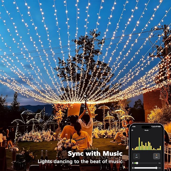 Brizled Smart Curtain Lights, 390 LED 9.8x6.3Ft Curtain Lights Outdoor, App & Voice Control Plug in Music Sync Curtain String Lights for Bedroom Wall Wedding Window Party Backdrop Indoor, Warm White