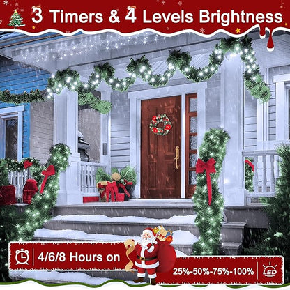 394FT 1200 LED Christmas Lights Outdoor, White Christmas Tree Lights Plug in, 8 Modes Twinkle String Light for Bedroom Wedding Party Ceiling Xmas Home Decorations