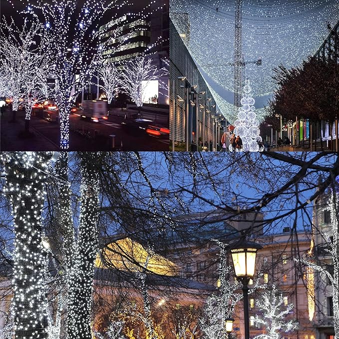 LIGHTOP Solar String Lights Outdoor 2 Pack 33FT 100LED Copper Wire Fairy Light Waterproof Decoration for Wedding Party Terrace Yard Tree Garden Patio Christmas (Cool White)