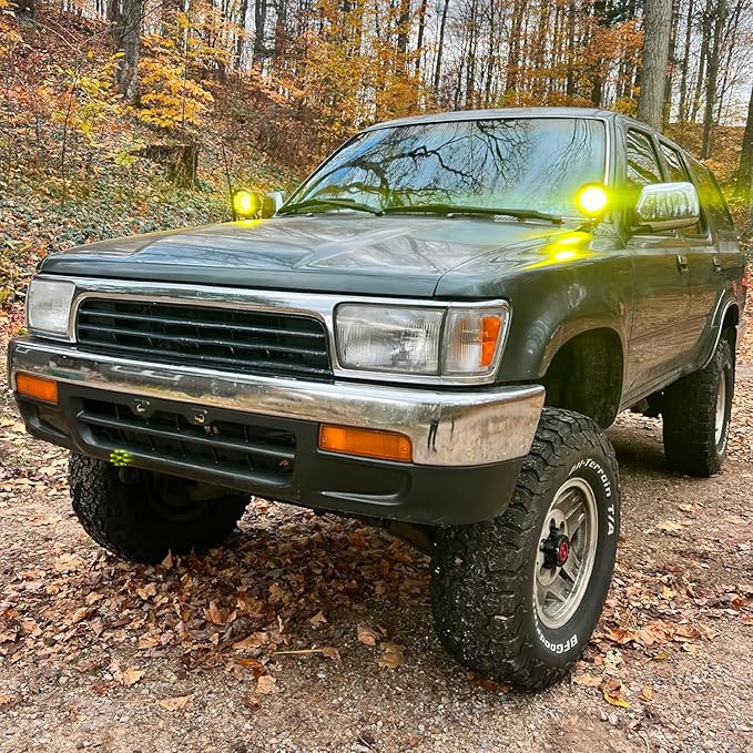 Nilight Ditch Light Brackets Hood Hinges Mount Bracket Kit for Auxiliary Offroad LED Pods Work Lighting Compatible with Toyota 4Runner 1989 1990 1991 1992 1993 1994 1995 3rd Gen Pickup