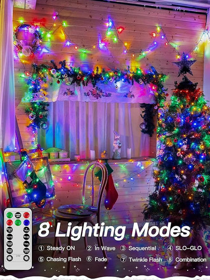 Guhope Christmas Lights 263FT 800 LED, Christmas Tree Light with 8 Lighting Modes, Outdoor Waterproof String Lights with Remote and Timer, Xmas Light for Holiday Decor (Multicolor)