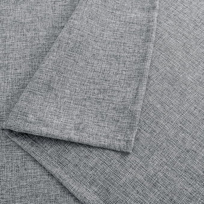 Hiasan Faux Linen Rectangle Tablecloth - Wrinkle and Stain Resistant Washable Table Cloth for Kitchen Dining Room Holiday Table Cover for Party Dinner, Grey, 90 x 132 Inch