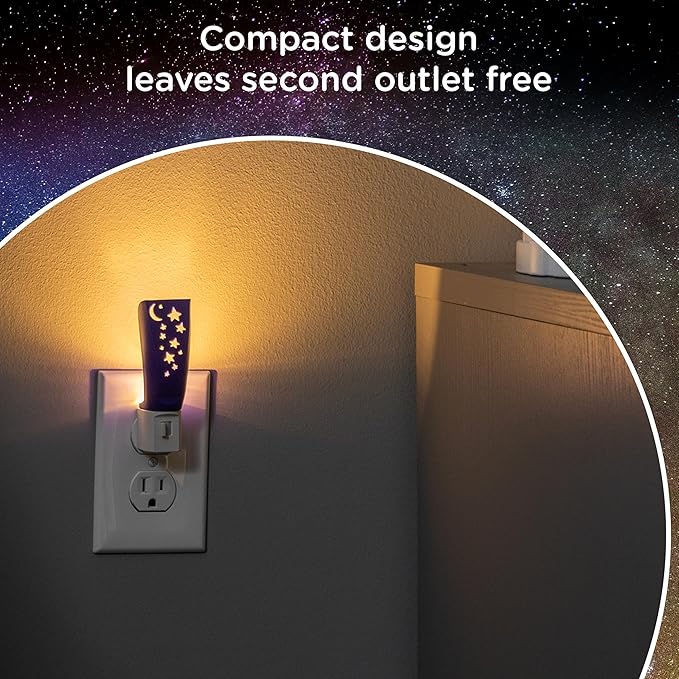 Lights By Nights, Solar System, Space, Lullaby, LED Night Light, Plug-in, Manual On/Off, Ambient Lighting, Ideal for Bedroom, Nursery, Bathroom, 44940