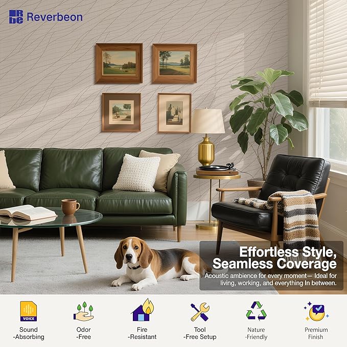 6 PCS Acoustic Panels, 23.6x23.6 Inch Sound Absorbing Panels, Decorative Acoustic Wall Panels for Recording and Home Studio, Office with Double-Sided Adhesive Tape