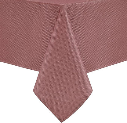 Hiasan 60 X 120 Inch Rectangle Textured Tablecloth - Waterproof Spillproof Antiwrinkle Jacquard Table Cloth for Kitchen and Dining Dinner, Outdoor Picnic, Holiday and Parties, Dusty Rose