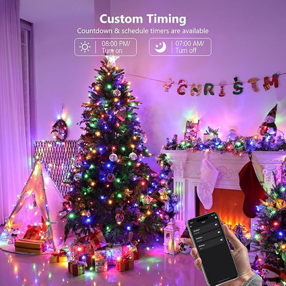 Brizled Smart Christmas Tree Lights, 66FT 200 LED Color Changing Bubble Candle String Lights App & Voice Control, Warm White & Color WiFi Xmas Light Music Sync for Indoor Outdoor Xmas Wedding Party