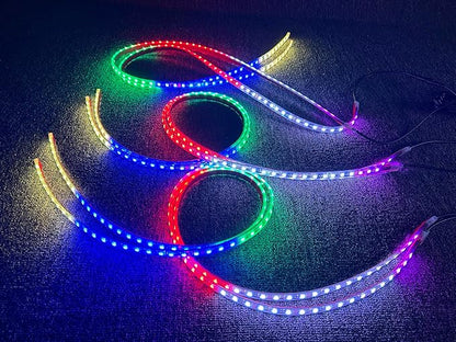 16PCS 5FT Chasing LED Light Strips Fit for Polaris Slingshot, IP68 Waterproof Single Row RGB Dream Color Glow Kit, App & Remote Control Underbody Accent Lights with Breath/Flash/Strobe Modes