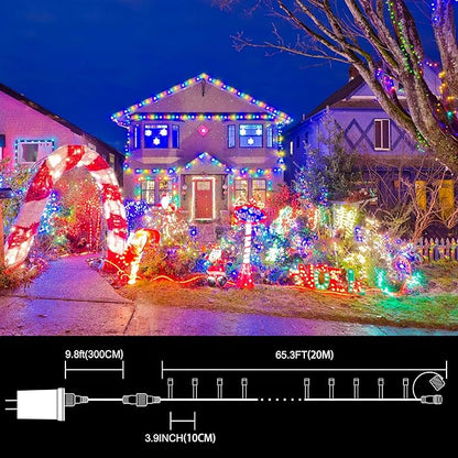 LAMPHOME Colorful Easter String Lights, 66 ft 200 LED Pastel Easter Lights 16 Modes Plug in,transparant Wire Twinkle Fairy Lights for Spring Bedroom Tree Room Outdoor Party for Easter Decorations