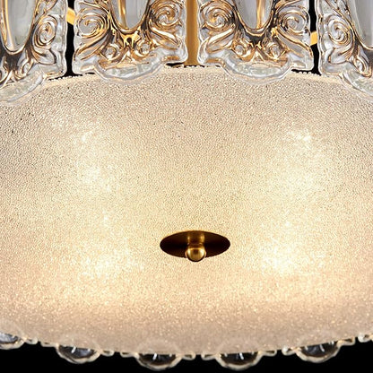 AGV LIGHTING Flush Mount Chandelier Light Fixture, Modern Gold Chandelier, D20 x H10, E12 Base 4-Lights, Glass Shade & Brass Finish