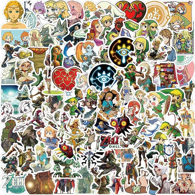 100pcs Cartoon Cool Game The Legend of Zelda Stickers Waterproof Deals Car Bicycle Suitcase Computer Water Bottle Mobile Phone Stickers (LZ)