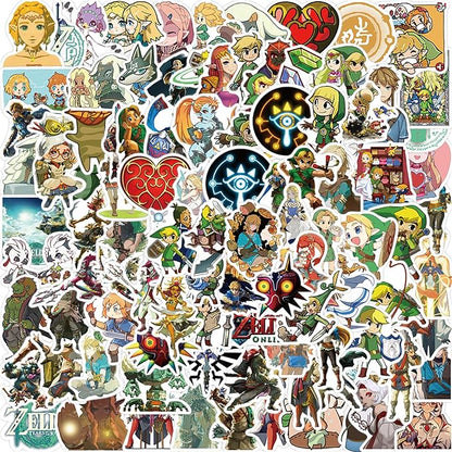 100pcs Cartoon Cool Game The Legend of Zelda Stickers Waterproof Deals Car Bicycle Suitcase Computer Water Bottle Mobile Phone Stickers (LZ)