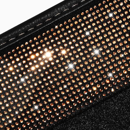CAR PASS Bling Diamond Car Floor Mats, Shining Rhinestone Carpet Sparkly Glitter Crystal with Anti-Slip PVC Heel Pad Waterproof Universal Fit Automotive SUV,Sedan,Van,Cute Girl Women,4pcs Golden