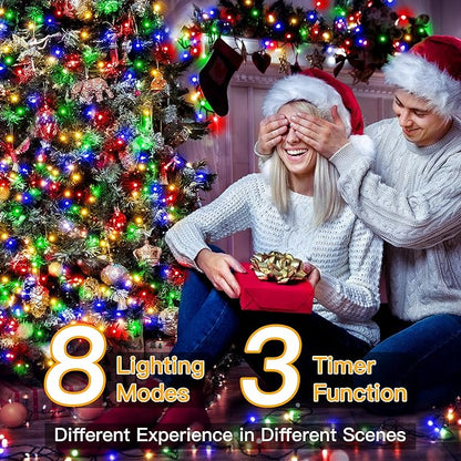 Ollny Christmas Lights, 500LED 164FT Long Christmas Tree Lights with 8 Modes Remote Timer IP44 Waterproof, Outdoor Christmas Lights for Tree House Yard Outside Xmas Decorations Multicolor
