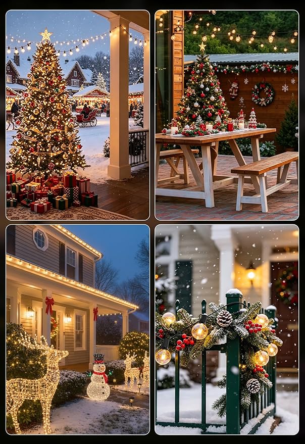 DAMAING Outdoor 100FT Globe String Lights with 52 Dimmable G40 Shatterproof LED Bulbs,Waterproof Connectable Patio Light for Backyard Hanging Lights,2700K Warm Glow