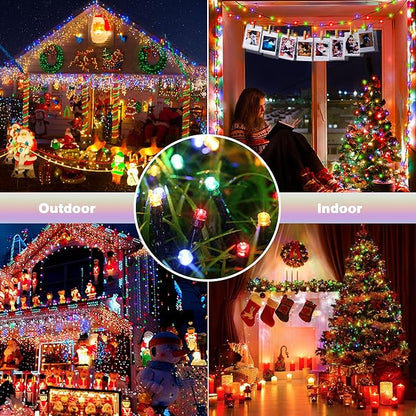 Toodour Christmas Lights Outdoor, 213ft 600 LED String Lights, Timer, Waterproof 8 Modes Outdoor Christmas String Light - Twinkle Light for Tree Home Garden Yard Wedding Party Xmas Decor(Multicolor)