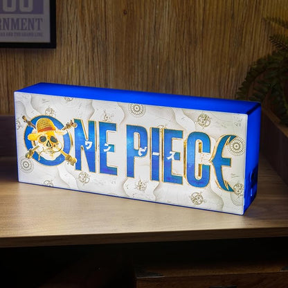 Paladone One Piece Logo Box Light, Officially Licensed Netflix Anime LED Lamp, Straw Hat Pirates Gifts for Pop Culture Fans, Battery Powered Home Décor