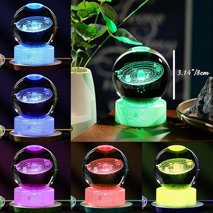 80mm Crystal Ball 3D- Collectible Figurines (Solar System)