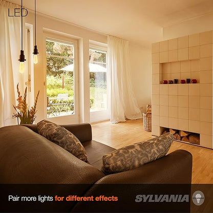 Sylvania LED Vintage Filament ST19 Light Bulb, 40W Equivalent Efficient 4.5W, 13 Year, Dimmable, 2175K, Amber Glow - 1 Pack (75351)