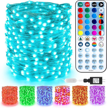 Brizled Color Changing Fairy Lights, 66ft 200 LED Easter Fairy Lights with Remote, Pastel Twinkle Light Dimmable Christmas Light Rainbow Xmas Lighting for Xmas Easter Halloween Party Wedding Tree Home