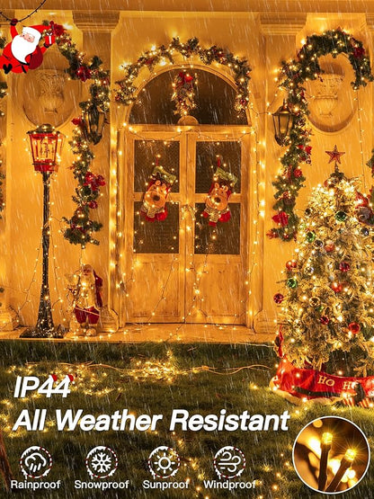 Guhope Christmas Lights 131FT 400 LED, Christmas Tree Light with 8 Lighting Modes, Outdoor Waterproof String Lights with Remote and Timer, Fairy Light for Holiday Decor (Warm White)