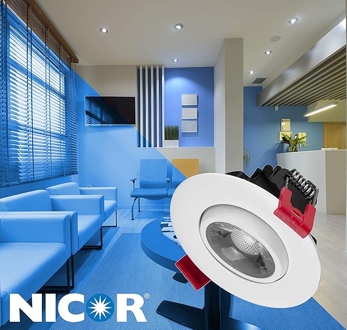 NICOR Lighting 3 inch LED Gimbal Recessed Downlight in White, 2700K (DGD311202KRDWH)