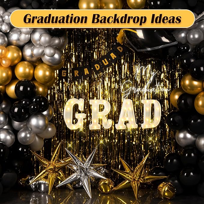 Graduation Decorations 2026, 4 Pcs Marquee Light Up Letter Grad Sign, Graduation Centerpieces for Table, Class of 2026 Decorations for College High School, Grad Party Decor Indoor Outdoor