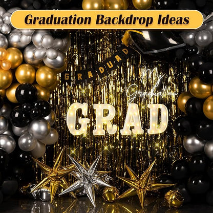 Graduation Decorations 2026, 4 Pcs Marquee Light Up Letter Grad Sign, Graduation Centerpieces for Table, Class of 2026 Decorations for College High School, Grad Party Decor Indoor Outdoor