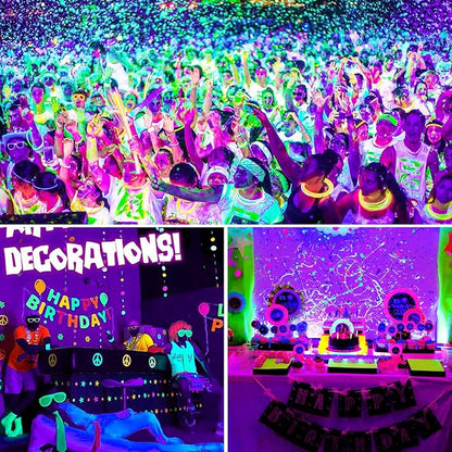 Rechargeable LED Black Light, Battery Powered Portable Blacklight, 400nm LED Flood Light Black Lights, Neon Glow Party, Blacklight Catfishing, Halloween, Glow in The Dark Decoration 2 Pack