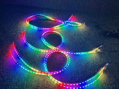 16PCS 5FT Chasing LED Light Strips Fit for Polaris Slingshot, IP68 Waterproof Single Row RGB Dream Color Glow Kit, App & Remote Control Underbody Accent Lights with Breath/Flash/Strobe Modes