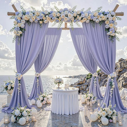 10 ft x 10 ft Wrinkle Free Lavender Backdrop Curtain for Parties, Polyester Light Purple Photo Backdrop Drapes 2 Panels 5x10ft for Baby Shower Photoshoot Wedding Birthday Party Photography Curtains