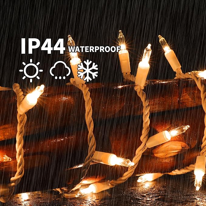LAMPHOME 100 Count 19.6ft White Christmas Lights, Indoor Outdoor White String Lights, UL Mini Bulb Plug in Fairy Twinkle Lights for Bedroom Classroom Garden Patio Christmas Tree Decor