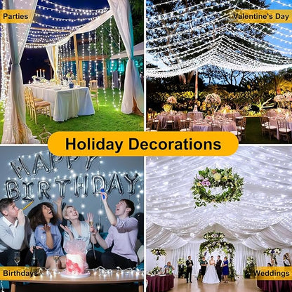 66FT 200LED Christmas Lights Plug in,Connectable Fairy Lights with Plug/Timer/8 Modes, Christmas Tree Lights Lighting Outdoor Indoor Garden Party Wedding Christmas Tree Decoration(Cool White)