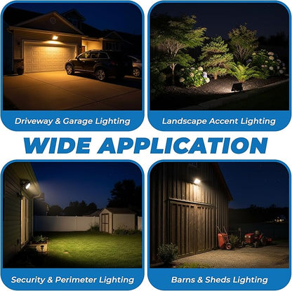 OHLECTRIC 20W LED Flood Light Outdoor, 1600/1700 Lumens 3500/4500K, 106º (180º tilt) IP65 Waterproof Outdoor Security Lighting Fixture, 100-277V AC, COB LED, Die-Cast Aluminum Adjustable Mount
