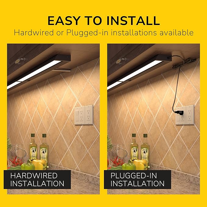 GETINLIGHT 18-inch Swivel LED Under Cabinet Lights, Glass Lens, Selectable White 2700K/4000K/5000K, Dimmable with Wall Dimmers,Bronze Finish, IN-0202-2-BZ