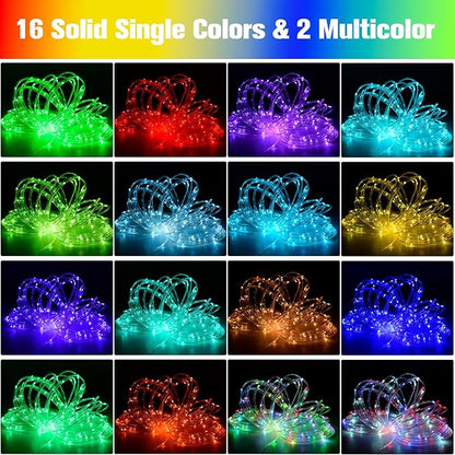 Nazuwke 200Ft Rope Lights Outdoor, 18 Colors Changing 610 LED String Lights Plug in with Remote, IP68 Waterproof Twinkle Fairy Light Rope Lighting Indoor for Bedroom Patio Christmas Halloween Decor