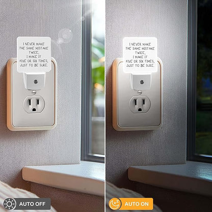 LED Night Light Lamp with Smart Sensor Dusk to Dawn Sensor,Funny Quote Saying Night Light Daylight White,0.5W Plug-into Wall for Adults,Bedroom,Bathroom,Hallway,Kitchen