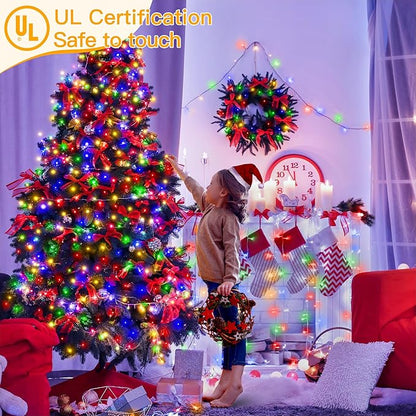 Ollny Christmas Lights Outdoor 400LED 131FT, Multicolor Fairy Lights with Remote 3 Timer, Plug in 8 Modes String Lights for Bedroom Indoor Outside House Party Xmas Decorations