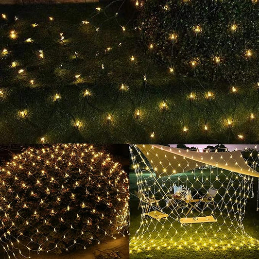 Christmas Net Lights 150L Warm White Lights Green Wire, Connectable Lights Indoor & Outdoor Mesh for Wedding, Christmas Eve,Summer Spring,Festival